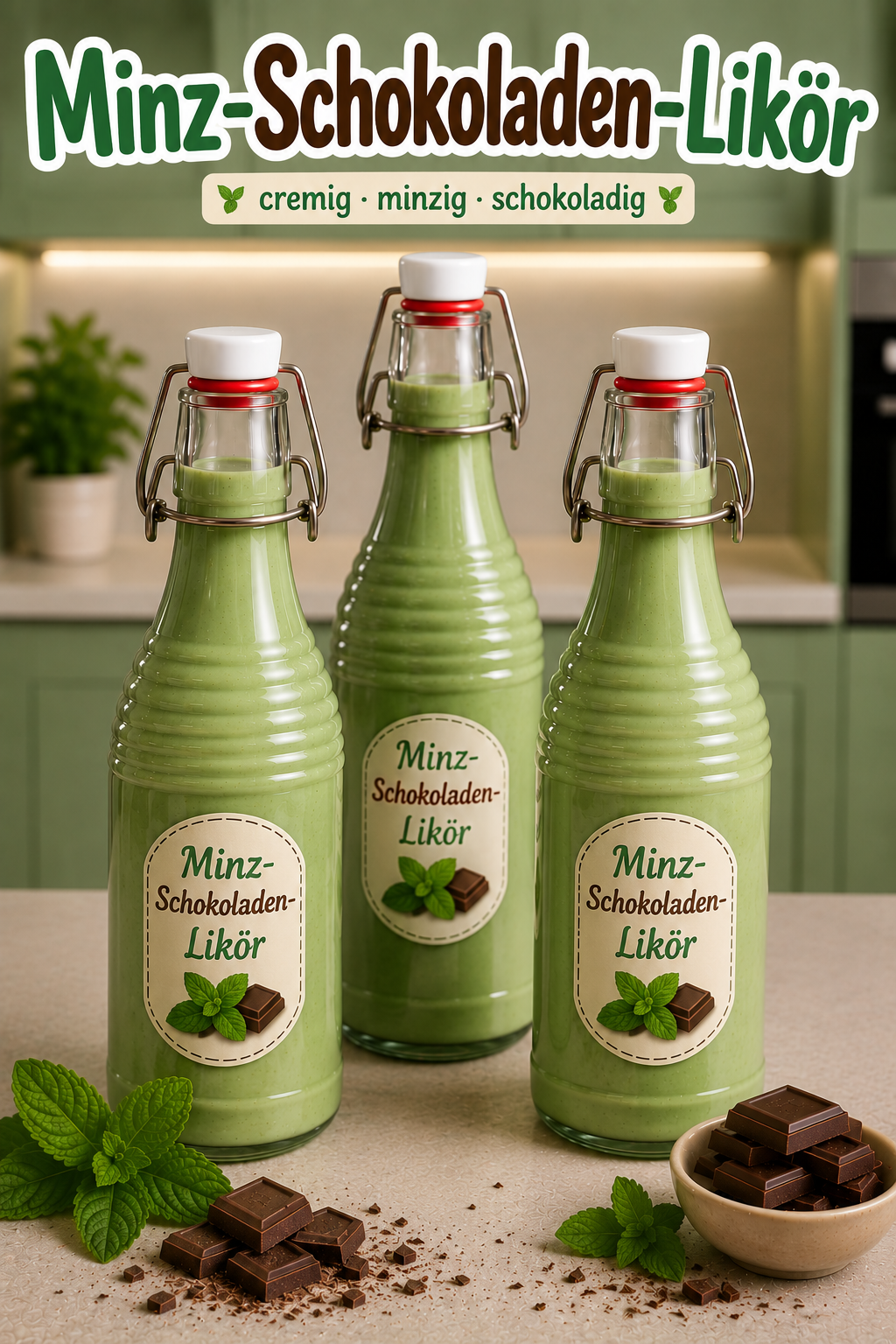 Minz-Schokoladen-Likör