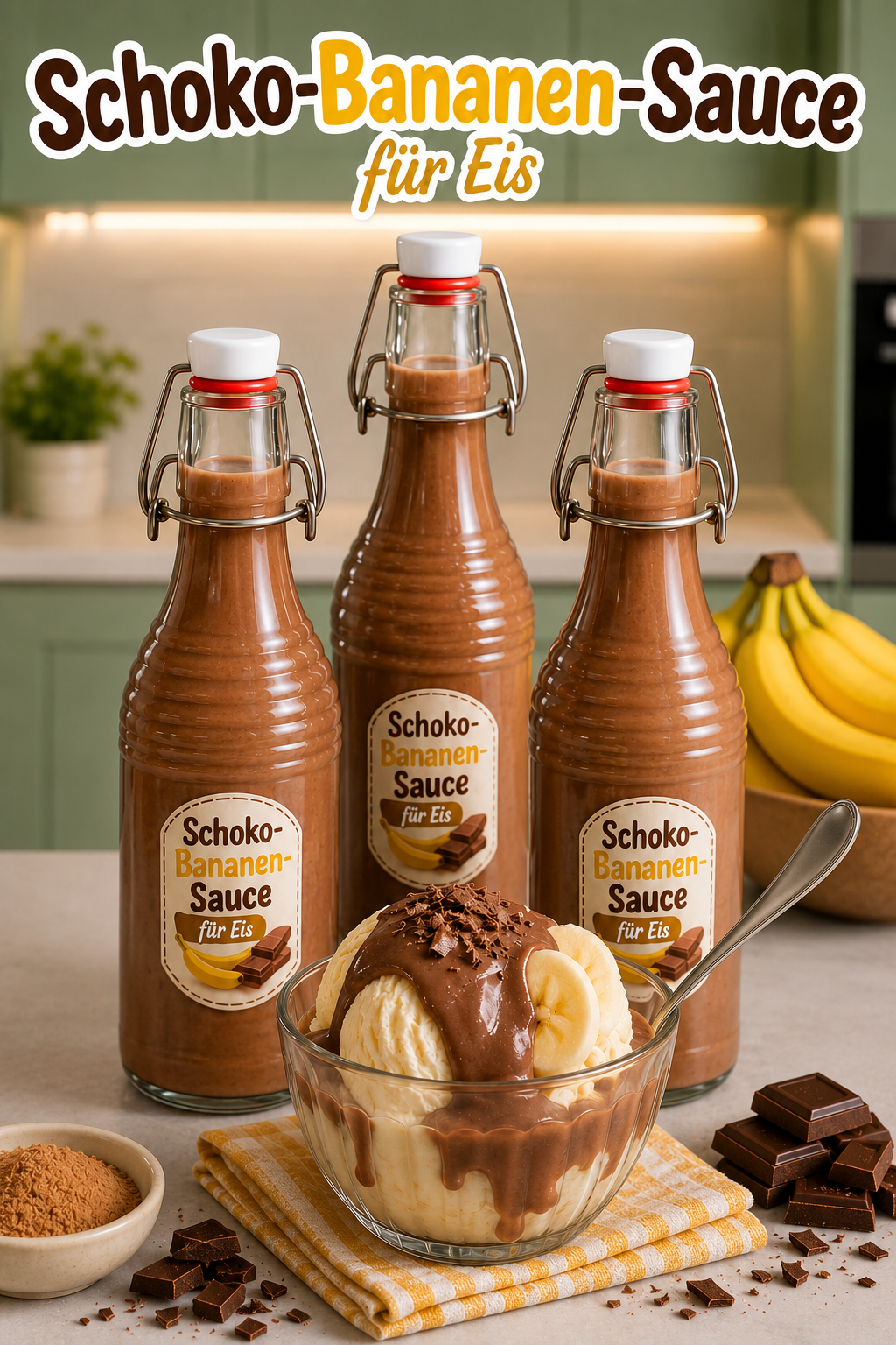 Schoko-Bananen-Eissauce